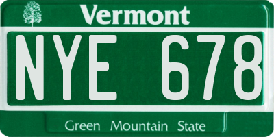 VT license plate NYE678