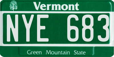 VT license plate NYE683