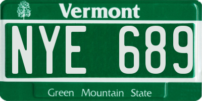 VT license plate NYE689