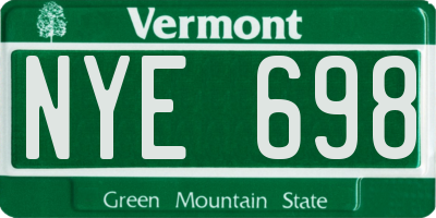 VT license plate NYE698