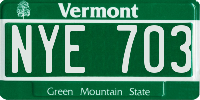 VT license plate NYE703
