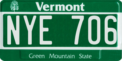 VT license plate NYE706