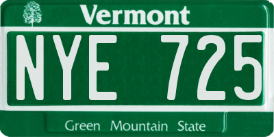 VT license plate NYE725