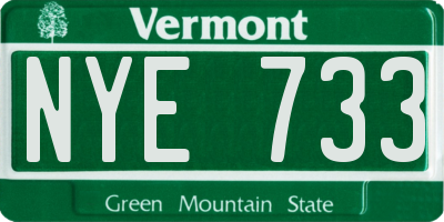 VT license plate NYE733