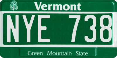 VT license plate NYE738