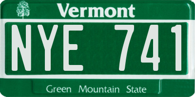 VT license plate NYE741