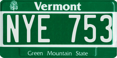 VT license plate NYE753