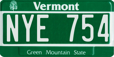 VT license plate NYE754