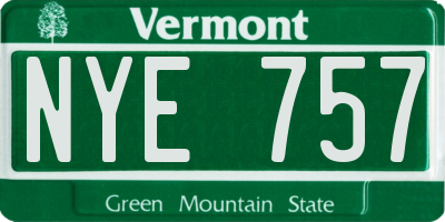 VT license plate NYE757