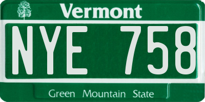 VT license plate NYE758