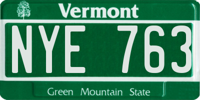VT license plate NYE763