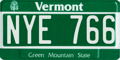 VT license plate NYE766