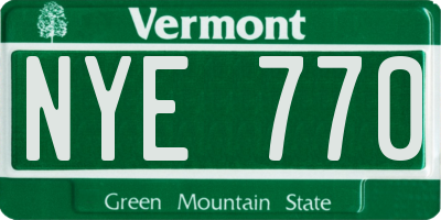 VT license plate NYE770