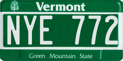 VT license plate NYE772