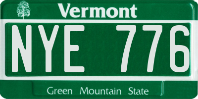 VT license plate NYE776