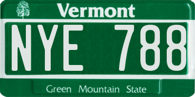 VT license plate NYE788