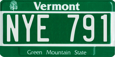 VT license plate NYE791