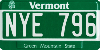 VT license plate NYE796