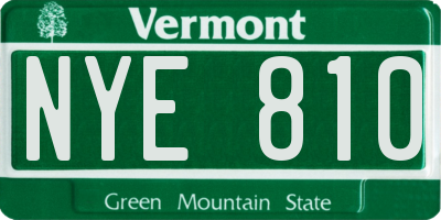 VT license plate NYE810