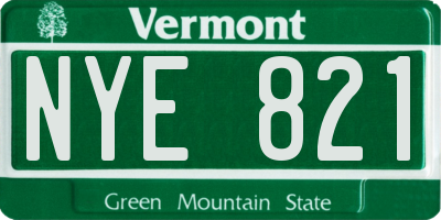 VT license plate NYE821