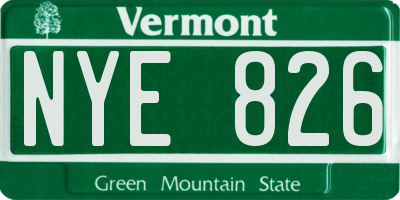 VT license plate NYE826