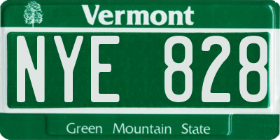 VT license plate NYE828