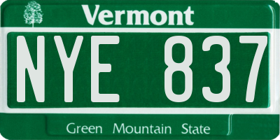 VT license plate NYE837