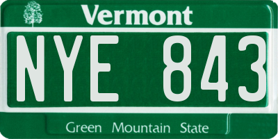 VT license plate NYE843