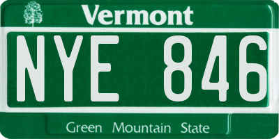 VT license plate NYE846