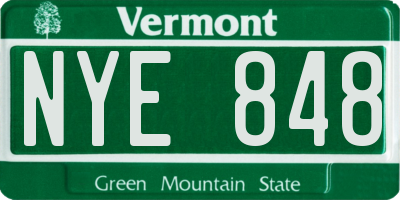 VT license plate NYE848
