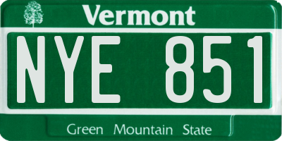 VT license plate NYE851