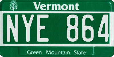 VT license plate NYE864