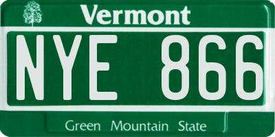 VT license plate NYE866