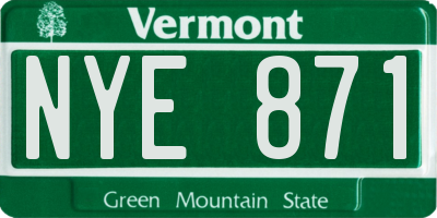 VT license plate NYE871