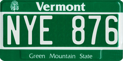 VT license plate NYE876