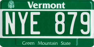 VT license plate NYE879