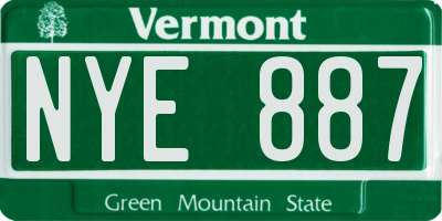 VT license plate NYE887
