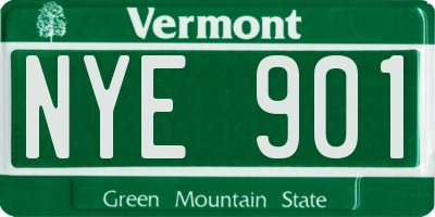 VT license plate NYE901