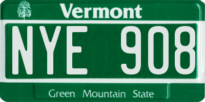 VT license plate NYE908
