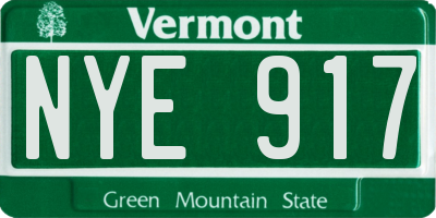 VT license plate NYE917