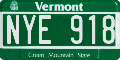 VT license plate NYE918