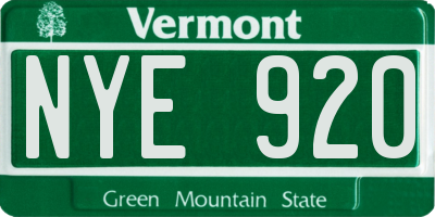 VT license plate NYE920