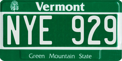 VT license plate NYE929
