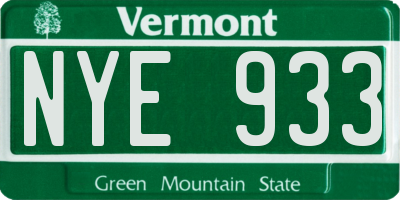 VT license plate NYE933