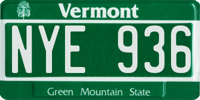 VT license plate NYE936