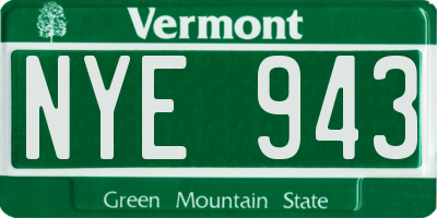 VT license plate NYE943