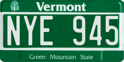 VT license plate NYE945
