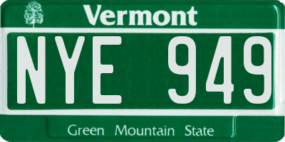 VT license plate NYE949