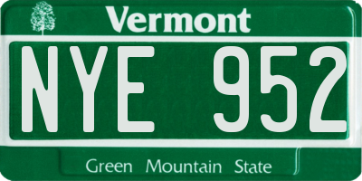 VT license plate NYE952