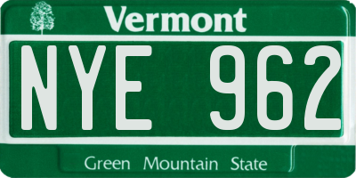 VT license plate NYE962